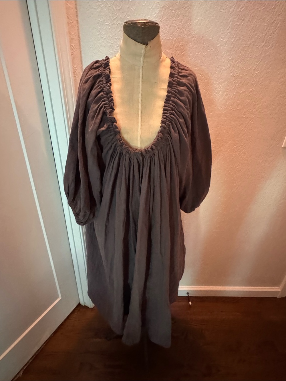 Crawford Brooklyn NYC Gray Boho Linen Dress